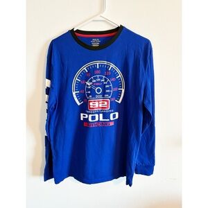 Polo Ralph Lauren RARE Blue 92‎ Racing Long Sleeve Tee Mens